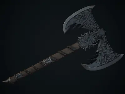 Axe Fantasy Game 3d model Low-poly 3D model Low-poly 3D model get