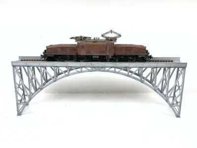 LINE-0004 Steel arc bridge riveted H0-scale 3D print model