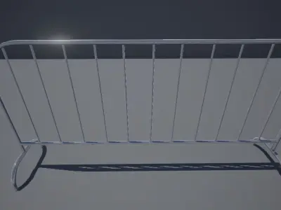 Low Poly 3D Barrier metal barricade Low-poly 3D model