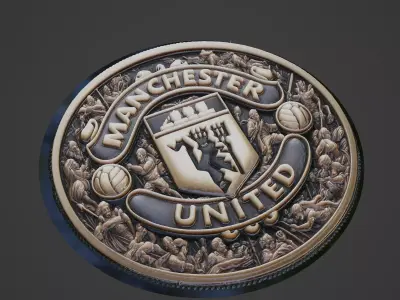 manchester united Football Medallion 3D print model