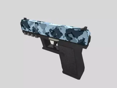 no brand low poly handgun 1 Low-poly 3D model