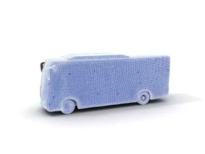 Sky Blue Bus model pack Low-poly 3D model