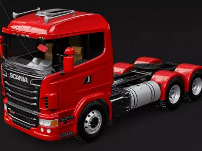 Scania transport truck  with Interior  Realistic Semi Truck 3D model