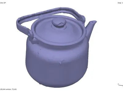 Two old dirty teapots 3D model