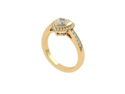 Heart Art Deco Ring 3D print model get