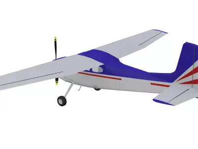 Cessna 180 Skywagon Low-poly 3D model