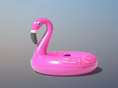 Inflatable Pink Flamingo Toy Low-poly 3D model
