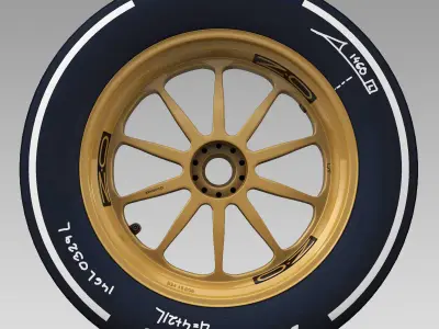 18 inches medium rear tyre Low-poly 3D model