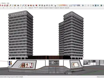 Sketchup Commercial Complex 114 3D model