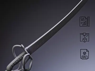Pirate Cutlass Sword RoZ 3D print model