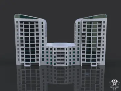 Modern Building Low-poly 3D model