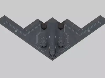 Northrop B-2 Spirit Fully-Rigged - Animated - Game Ready Low-poly 3D model