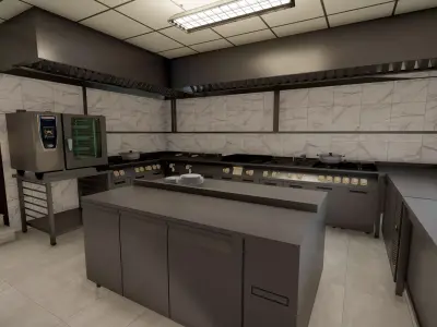 Commercial Restaurant Kitchen Project 3D model