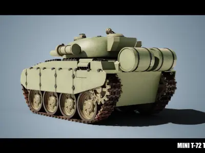 Mini T-72 Tank Low-poly 3D model