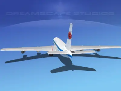 Boeing 707 Trans Global Airlines 3D model