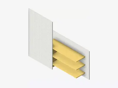 Partition - Contemporary - Changeall - Left - Shelfand Rack Low-poly 3D model