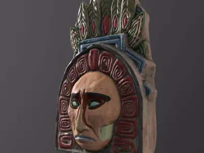 Totem indian mask Low-poly 3D model