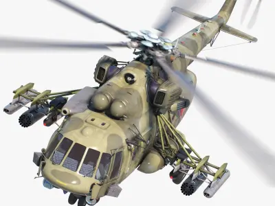 Mi-117 - Mi-17 Russian Military Helicopter with 4 skins 3D model