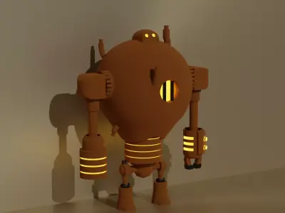  low poly robot Goliath Low-poly 3D model