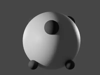 round panda 3D model
