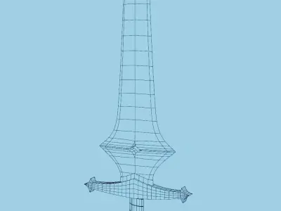 Low Poly RPG Fantasy Star Sword 3D model Low-poly 3D model