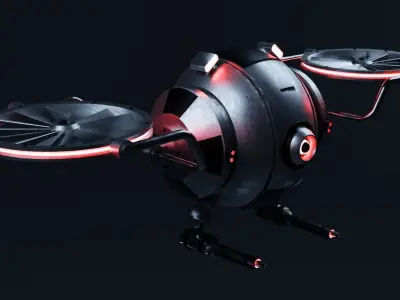 Sci-Fi  Drone Low-poly 3D model