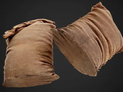 Old burlap bag photo scan Free low-poly 3D model