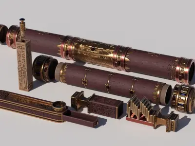 OB 02 Egyptian Necromancer Kit - Containers 02 Low-poly 3D model