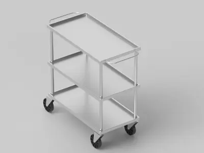 Silver Service Trolley 3D model