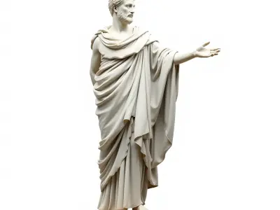 Roman Emperor Statue Toga Sculptural model pack Low-poly 3D model