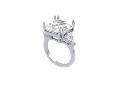 Asscher Ring 3D print model order
