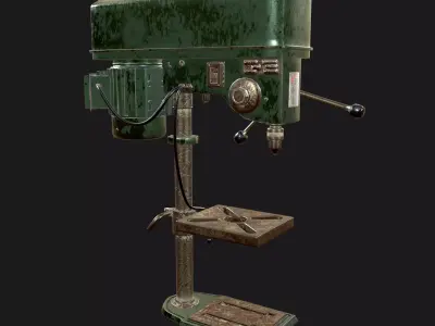 Drill Press Low-poly 3D model