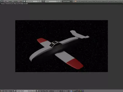 Low poly plane airplane in program 3D model