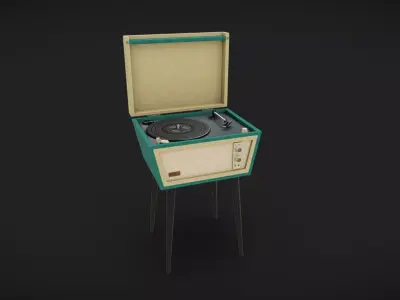 Vinyl Record Player Low-poly 3D model