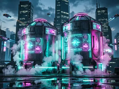 Cyberpunk Sci-Fi Industrial Tanks Low-poly 3D model