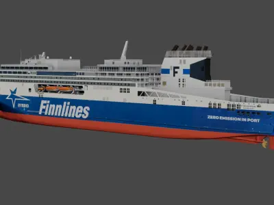  Passenger Ro-Ro Cargo Ship FINNSIRIUS Low-poly 3D model