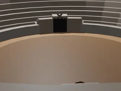 Arena Low Poly circular structure Low-poly 3D model