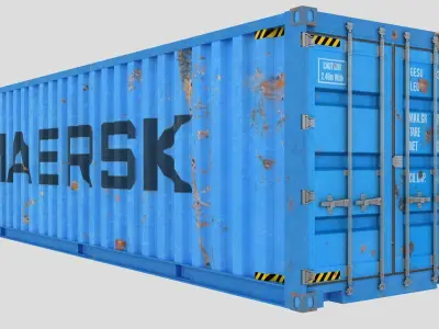 Cargo Shipping Container 3D model 01 Low-poly 3D model