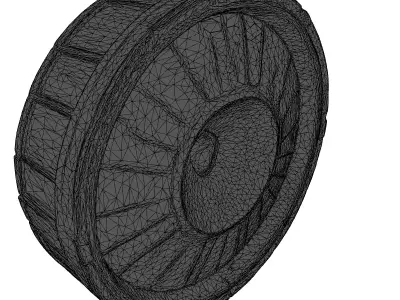 Red Round Vehicle Tail Light 3D model