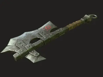 ork axe Low-poly 3D model purchase