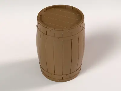 Wooden Barrel 3D model