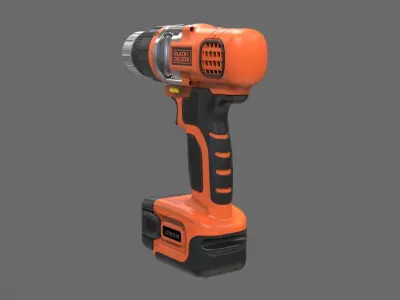 Cordless Drill black and decker 3d model 3D model