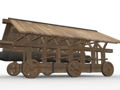 Medieval Battering Ram Low-poly 3D model purchase