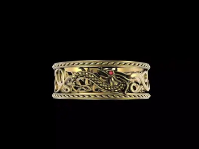 Dragon Band Ring 3D print model
