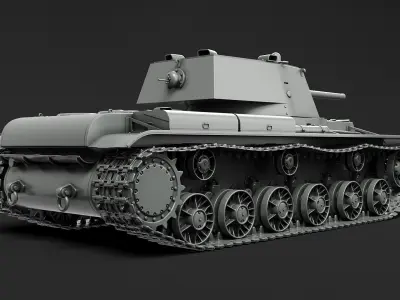 The KV1 and KV2 Heavy tanks High-poly 3d model 3D model
