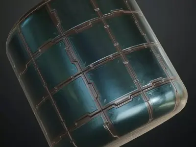 Metal Sci-Fi Plate PBR Seamless Texture