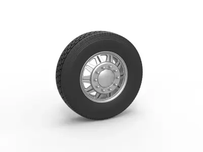 Front custom wheel of semi truck Version 10 Scale 1 to 25 3D print model