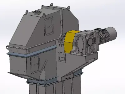 400x17000 mm chain bucket elevator 3D model