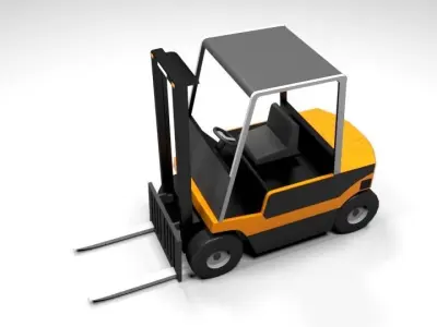 FORKLIFT LOWPOLY truck animation Low-poly 3D model