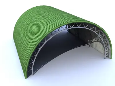 Aircraft low poly - Shelter Hangar 3D model